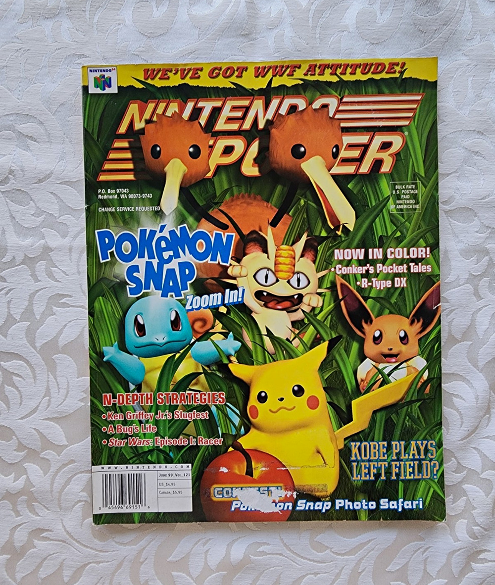 Nintendo Power June 1999 Issue 121 Pokémon Snap Cover, w/ POSTERS